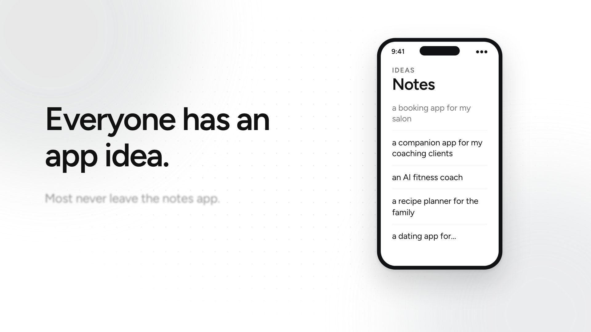 Frame from the Mistflow explainer: Everyone has an app idea